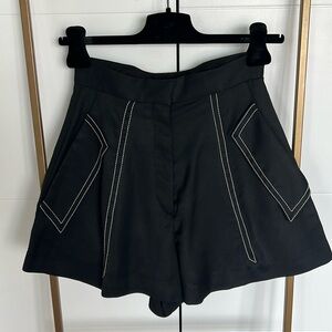 NWT Sandro black shorts with white stitching, size 34 or XS